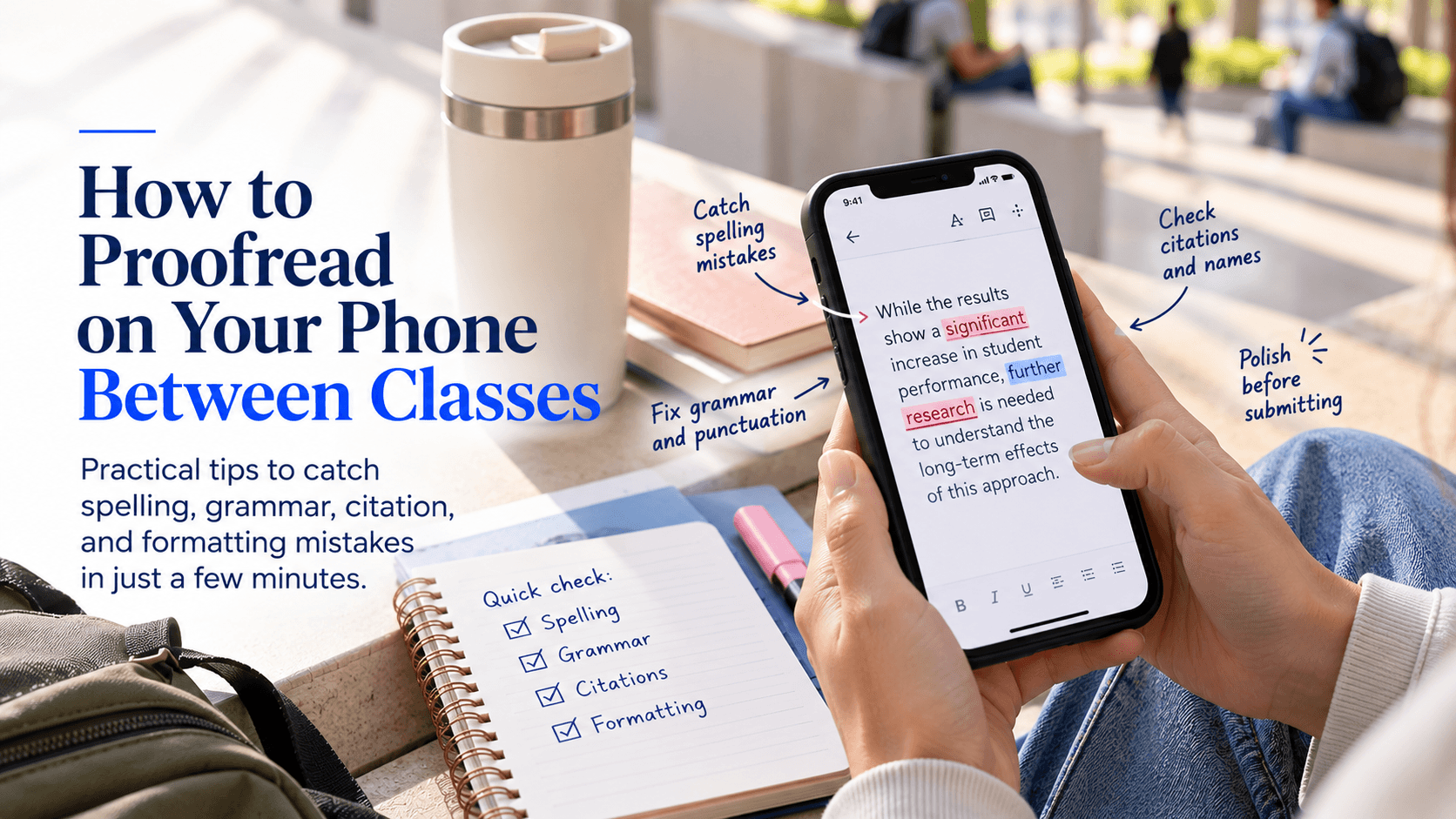 Cover image for resource: How to Proofread on Your Phone Between Classes