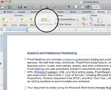 Using Microsoft Track Changes — Word for Mac (2011)
